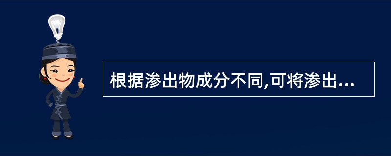 根据渗出物成分不同,可将渗出性炎症分为浆液性()、()、出血性。