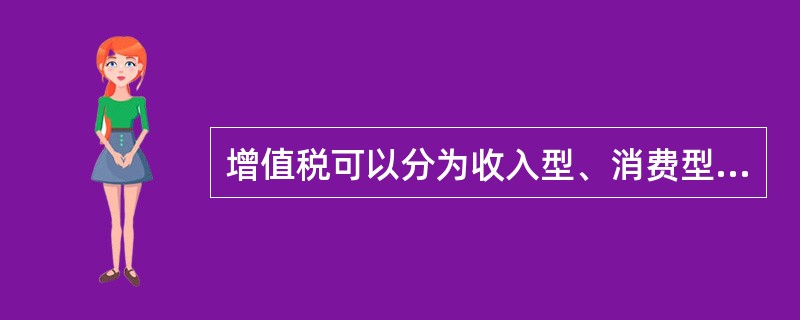 增值税可以分为收入型、消费型、生产型三种类型,其中收入型增值税的征税对象与理论上