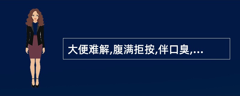 大便难解,腹满拒按,伴口臭,口苦,小便短赤,舌红苔黄腻,脉滑数者为( )。 -