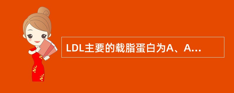LDL主要的载脂蛋白为A、Apo AIB、Apo AⅡC、Apo B48D、Ap