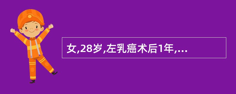 女,28岁,左乳癌术后1年,无明显不适,行Tc£­MDP骨显像如图,可能的诊断是