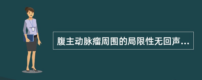 腹主动脉瘤周围的局限性无回声提示有:A、肿大淋巴结B、腹腔积液C、假性囊肿D、腹