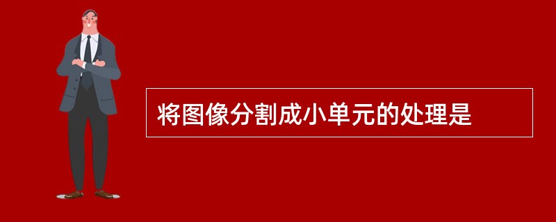 将图像分割成小单元的处理是