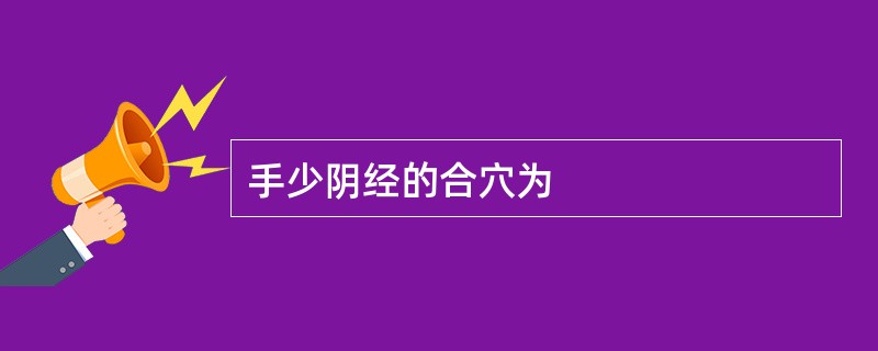 手少阴经的合穴为