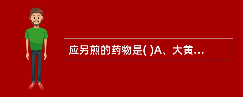 应另煎的药物是( )A、大黄B、人参C、车前子D、西洋参E、川乌