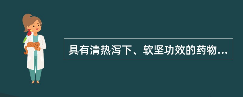 具有清热泻下、软坚功效的药物是A、鳖甲B、牡蛎C、芒硝D、昆布E、海藻