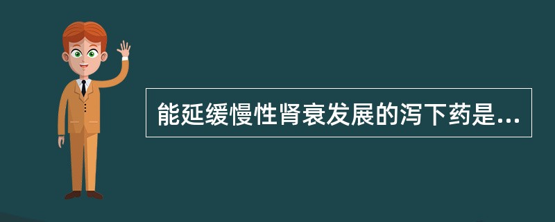 能延缓慢性肾衰发展的泻下药是A、芒硝B、冬虫夏草C、番泻叶D、黄芩E、大黄 -