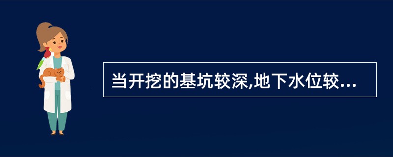当开挖的基坑较深,地下水位较高又有可能出现流砂现象时,应采用( )。