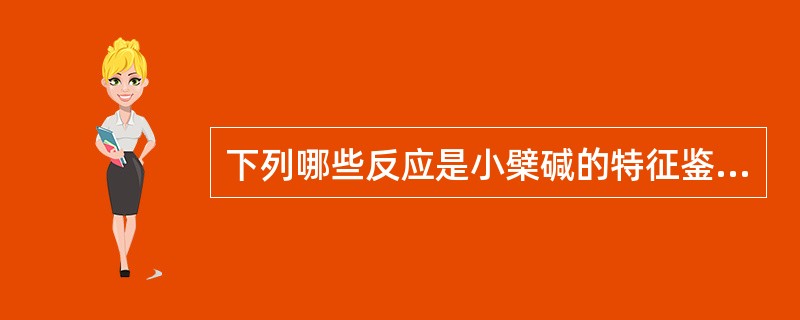 下列哪些反应是小檗碱的特征鉴别反应A、与碘化铋钾反应B、丙酮加成反应C、漂白粉显