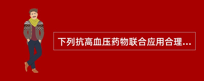 下列抗高血压药物联合应用合理的是A、利尿药和β受体阻断剂B、利尿药和血管紧张素转