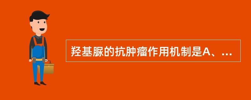 羟基脲的抗肿瘤作用机制是A、抑制二氢叶酸还原酶B、阻止嘧啶核苷酸生成C、阻止嘌呤