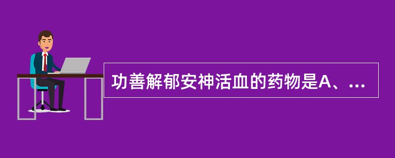 功善解郁安神活血的药物是A、琥珀B、夜交藤C、合欢皮D、柏子仁E、酸枣仁