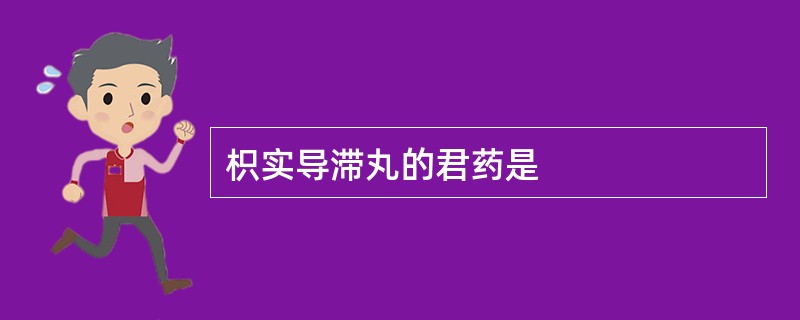 枳实导滞丸的君药是