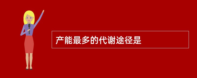 产能最多的代谢途径是