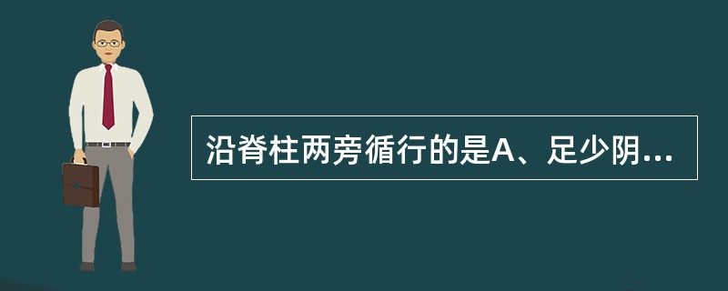 沿脊柱两旁循行的是A、足少阴肾经B、足太阳膀胱经C、任脉D、督脉E、冲脉