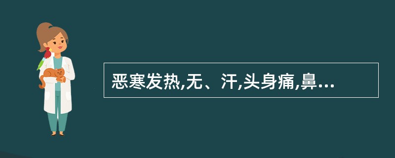 恶寒发热,无、汗,头身痛,鼻塞流清涕,微咳,脉浮紧,宜诊断为