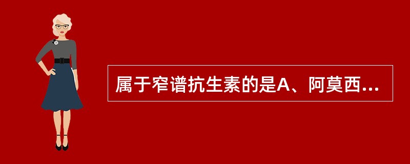 属于窄谱抗生素的是A、阿莫西林B、头孢克洛C、万古霉素D、链霉素E、左氧氟沙星