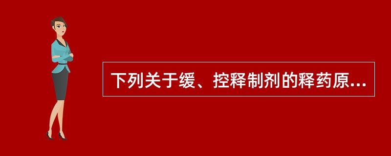 下列关于缓、控释制剂的释药原理错误的是A、溶出原理B、扩散原理C、溶蚀与扩散、溶