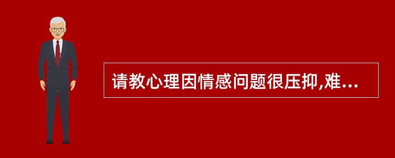 请教心理因情感问题很压抑,难过,求各位老师帮助。谢谢!!!