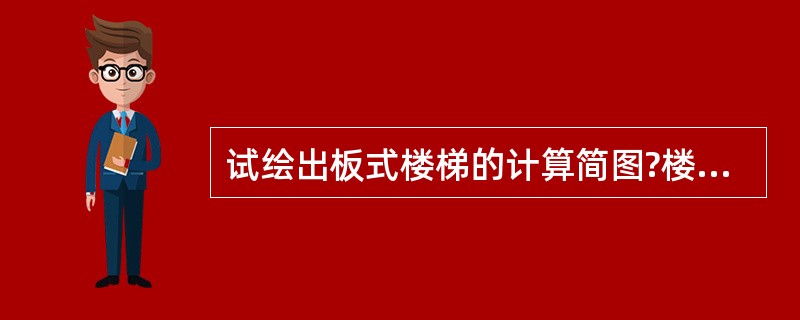 试绘出板式楼梯的计算简图?楼梯梯段板有何内力?如何配筋?