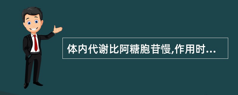 体内代谢比阿糖胞苷慢,作用时间长,用于急性白血病( )。