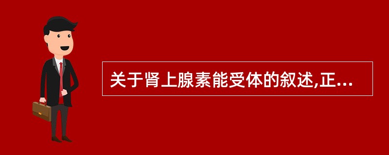 关于肾上腺素能受体的叙述,正确的是A、可与去甲肾上腺素或肾上腺素结合B、作用于支