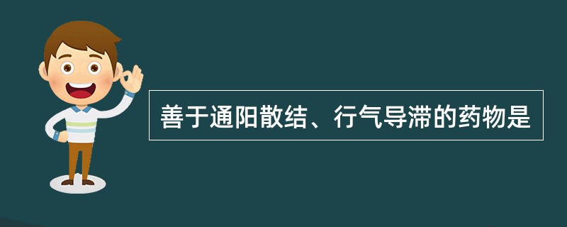 善于通阳散结、行气导滞的药物是