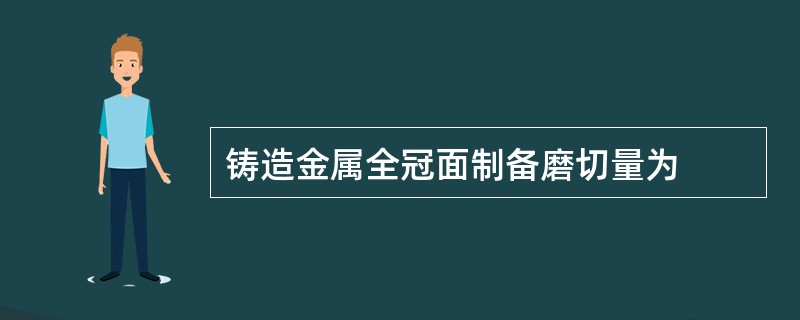 铸造金属全冠面制备磨切量为