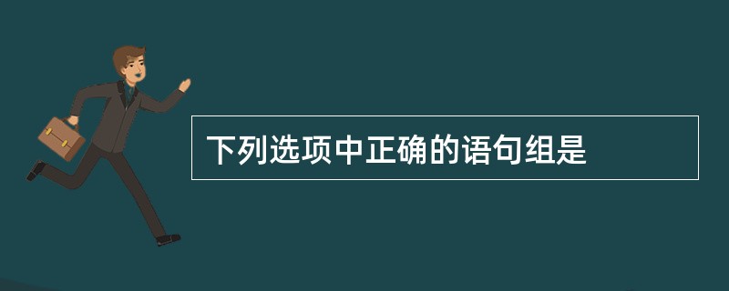 下列选项中正确的语句组是