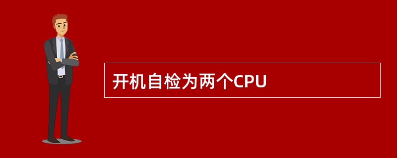开机自检为两个CPU