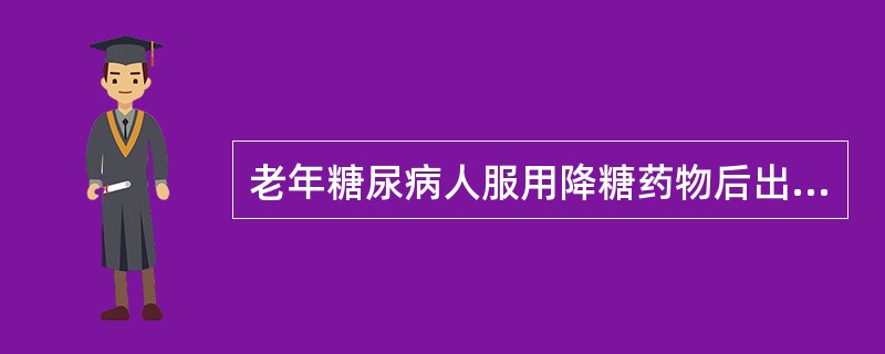 老年糖尿病人服用降糖药物后出现的低血糖,可用( )