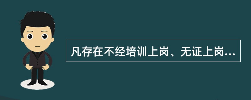 凡存在不经培训上岗、无证上岗情形的企业,依法停产整顿,造成事故的应当逐级追究责任