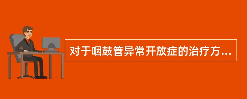 对于咽鼓管异常开放症的治疗方法,错误的是A、多咀嚼口香糖B、咽鼓管口涂硝酸银C、