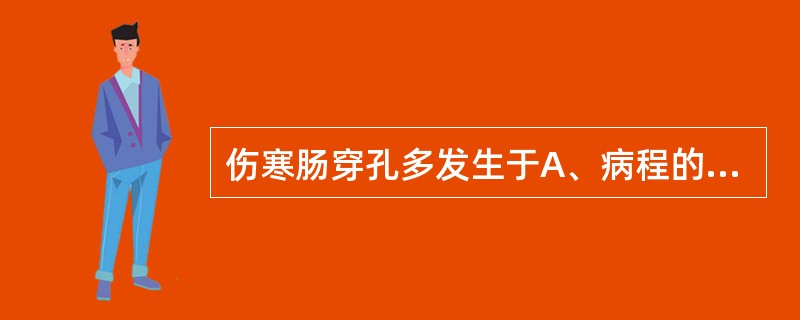 伤寒肠穿孔多发生于A、病程的第1周,在小肠B、病程的第2周,在十二指肠C、病程的