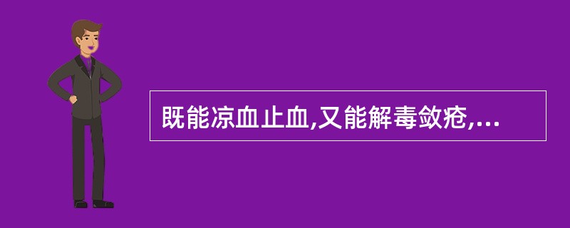 既能凉血止血,又能解毒敛疮,还能够治疗烫伤的药物是A、地榆B、蒲黄C、白茅根D、