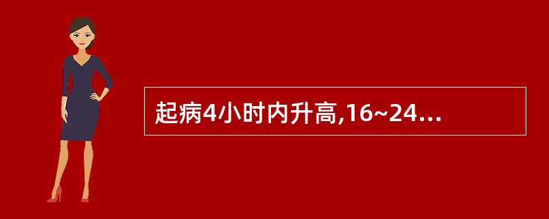 起病4小时内升高,16~24小时达高峰,3~4天恢复正常心律