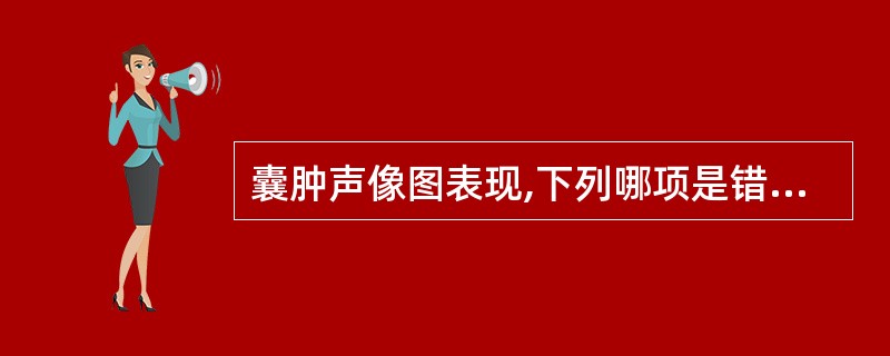 囊肿声像图表现,下列哪项是错误的?