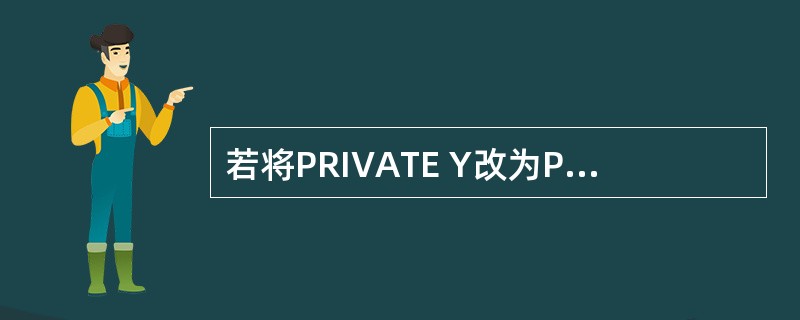 若将PRIVATE Y改为PRIVATE X,则程序执行后的显示结果为 ____