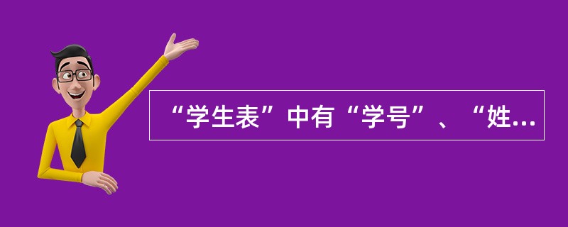 “学生表”中有“学号”、“姓名”、“性别”和“入学成绩”等字段。执行如下SQL命