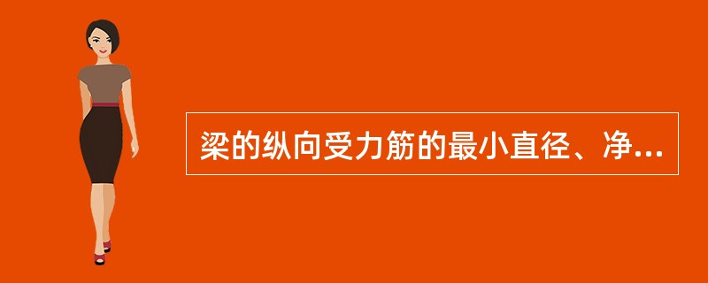 梁的纵向受力筋的最小直径、净距、保护层厚度、锚固长度、搭接接头、支座构造负筋的构