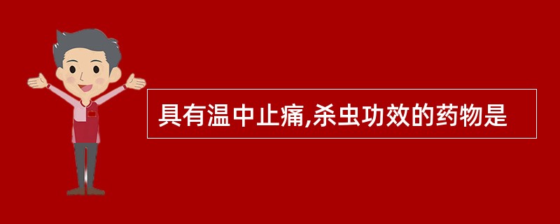 具有温中止痛,杀虫功效的药物是