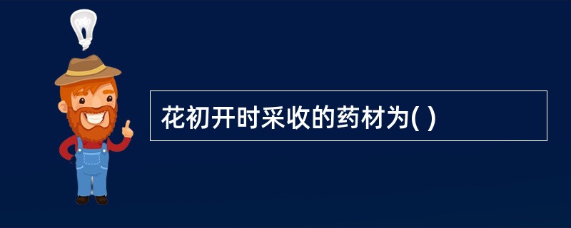 花初开时采收的药材为( )