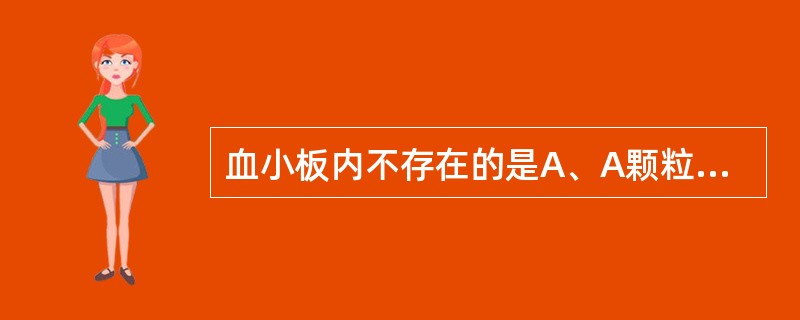 血小板内不存在的是A、A颗粒B、α£­颗粒C、糖原颗粒D、致密颗粒E、β颗粒 -