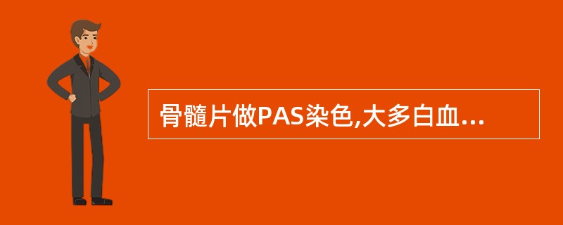 骨髓片做PAS染色,大多白血病细胞呈红色块状阳性,而胞质底色不红,下列何者与此相