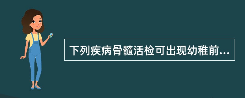 下列疾病骨髓活检可出现幼稚前体细胞异常定位(ALIP)的是 ( )A、AMLB、