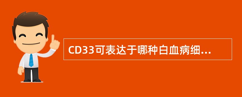 CD33可表达于哪种白血病细胞A、M1B、M2C、M3D、M4E、T系淋巴细胞