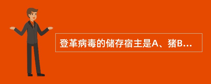 登革病毒的储存宿主是A、猪B、犬C、羊D、牛E、猴