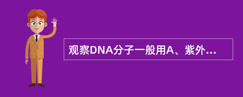 观察DNA分子一般用A、紫外光B、红外光C、可见光D、激光E、荧光