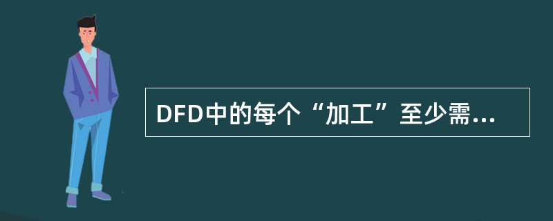 DFD中的每个“加工”至少需要(27)。