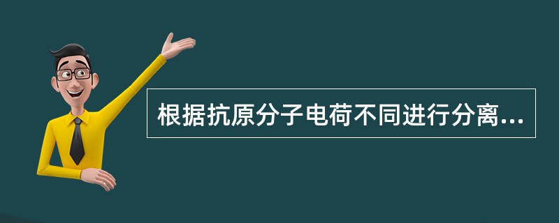 根据抗原分子电荷不同进行分离纯化的方法是A、盐析法B、有机溶剂沉淀法C、凝胶层析